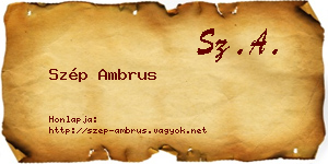 Szép Ambrus névjegykártya
